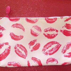 3/$10 Ipsy Glam Bag New February 2019 Light Pink & Hot Pink Kisses Cosmetic Bag